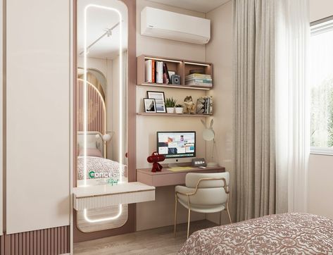 Vanity With Study Table, Study Table With Mirror Design, Small Bedroom Designs With Study Table, Study Table And Dressing Table In One, Dressing Table Cum Study Table, Dressing And Study Table Design, Study Table Cum Dressing Table, Dressing Cum Study Table, Study Table With Mirror