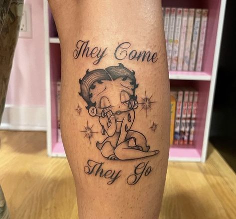 Cute Betty Boop Tattoo, Betty Bop Tattoo Ideas, 1940s Phone, Betty Boop Tattoo Vintage, Bratz Doll Tattoo Ideas, Pinup Tattoos For Women, Tattoo Ideas Chicano, Chicana Tattoos For Women, Chicana Tattoos