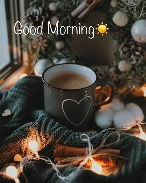 December Morning Quotes, Good Morning Winter Coffee, Good Morning Merry Christmas, Good Morning Handsome Quotes, Good Morning Christmas, Good Morning Winter, Morning Winter, Good Sunday Morning, Inspirational Good Morning Messages