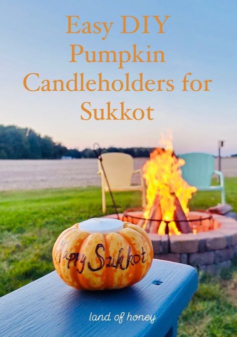 DIY Pumpkin Candleholders for Sukkot (Feast of Tabernacles Sukkah Decoration Craft) Diy Sukkah, Sukkot Crafts For Kids, Sukkot Crafts, Sukkot Decorations, Sukkot Recipes, Happy Sukkot, Easy Hostess Gifts, Simchat Torah, Feast Of Tabernacles