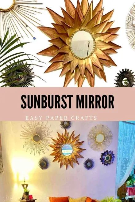 Sun Burst Mirror, Mirror Tutorial, Sun Burst, Budget Friendly Decor, Sunburst Mirror, I Am Back, Diy Mirror, Easy Home Decor, Easy Paper Crafts