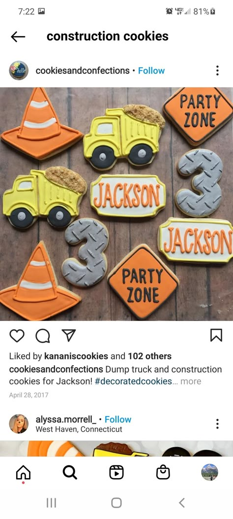 Construction Birthday Party Food, Construction Cookies, Construction Theme Birthday, Birthday Party For Boys, Construction Theme Birthday Party, 2nd Birthday Party For Boys, Construction Theme Party, Cookies Birthday, Boy Birthday Party Themes