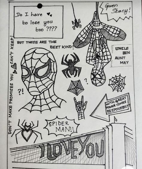 Spiderman Sketches, Image Dbz, Spiderman Drawing, Spiderman Art Sketch, Hand Doodles, Marvel Drawings, Meaningful Drawings, Sweet Revenge, Easy Doodle Art