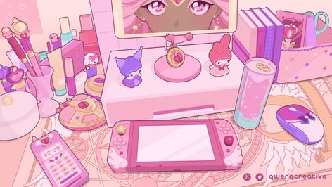 Lofi Desk, Banner Png, Pink Games, Gaming Banner, Hello Kitty Birthday, Cozy Aesthetic, Apple Watch Wallpaper, Ethereal Art, الرسومات اللطيفة