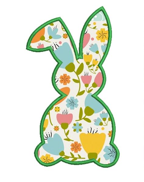 Rabbit Applique, Bunny Applique, Floppy Eared Bunny, Easter Applique, Bunny Embroidery, Diy Simple, Easter Bunny Rabbit, Machine Embroidery Applique, Applique Embroidery