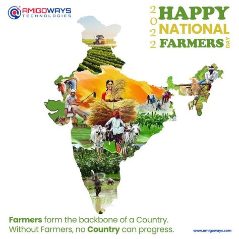 Farmers Day reminds us to take inspiration from the hard-working Indian farmers who never give up on their crops and work hard to grow them. Happy Farmer’s Day to all 👨‍🌾🌾🎉🎋 #farmers #agriculture #economy #india #happyfarmersday2022 #farmerlife #organic #food #agriculturelife #farmerslife #FarmersDay2022 #NationalFarmersDay #amigos #amigowaysians #amigowaysteam #amigoways Happy Farmers Day Images, Farmers Photography Indian, National Farmers Day, Agriculture In India, Indian Agriculture, Agriculture Design, Animal Pictures For Kids, Farmers Day, Project Cover Page