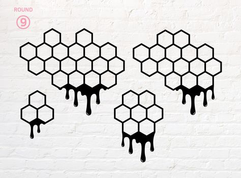 Dripping Honeycomb Drawing, Honeycomb Dripping Honey, Beehive Outline, Honeycomb Outline, Dripping Honeycomb, Honeycombs Drawings, Honeycomb Svg, Dog Films, Gender Reveal Party Decorations