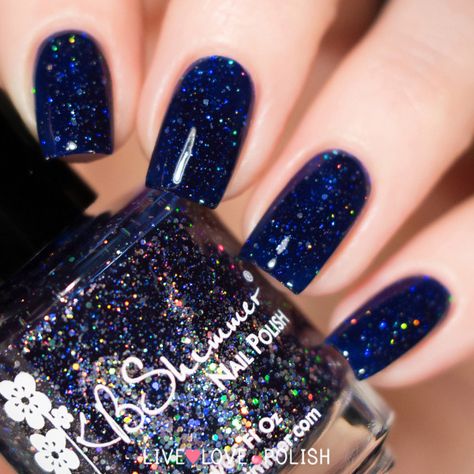 I can’t get enough of these sparkles! KBShimmer... Dark Nails With Glitter, Best Nail Polish Colors, Dark Blue Nails, Blue Glitter Nails, Navy Blue Nails, Nail Shimmer, Best Nail Polish, Sparkle Nails, Beautiful Nail Designs