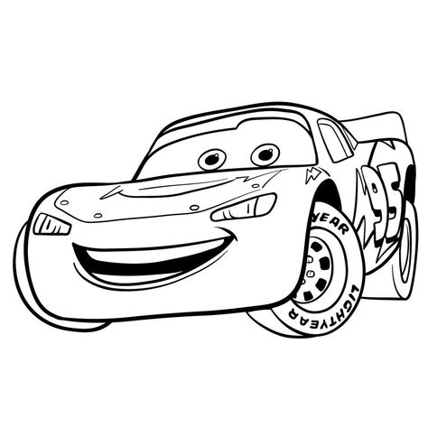 Drawing Of Lightning Mcqueen, Lightening Mcqueen Drawing Easy, Lightning Mcqueen Silhouette, Lighting Mcqueen Sketch, Cars Colouring In Pages, Cars Cartoon Drawing, Lightning Mcqueen Doodle, Cars Lightning Mcqueen Drawing, Easy Lightning Mcqueen Drawing