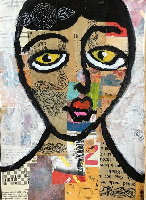 Portrait Collage, Self Portrait Art, Mixed Media Art Projects, 8th Grade Art, Mixed Media Portrait, Collage Portrait, Collage Kunst, 6th Grade Art, Classroom Art Projects