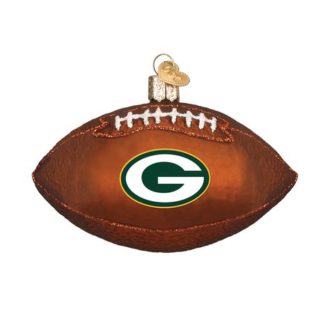 Green Bay Packers Football Glass Ornament Green Bay Packers Ornaments, Packers Christmas, Unicorn Costumes, Green Bay Packers Fans, Team Green, Green Bay Packers Football, Old World Christmas Ornaments, Packers Football, Packers Fan