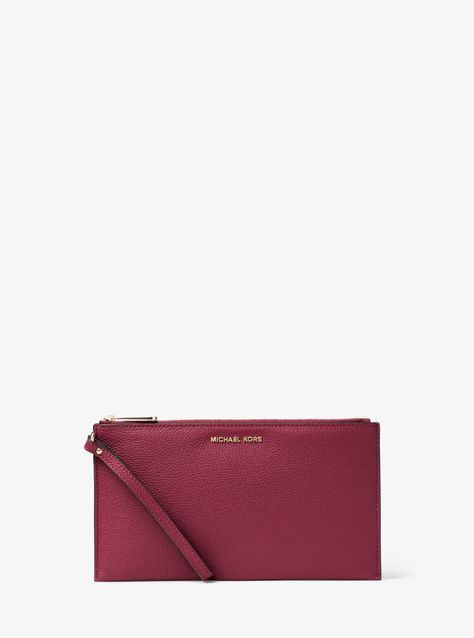 MICHAEL KORS Mercer Leather Wristlet. #michaelkors # Michael Kors Mercer, For My Mom, Leather Wristlet, Another One, My Mom, Pebbled Leather, Fashion Backpack, Every Day, Michael Kors