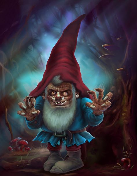 evil gnome Evil Gnome Drawing, Evil Gnome Art, Creepy Gnome, Evil Gnome, Fairy Quotes, Biker Gnomes, Gnome Pictures, Dnd Ideas, Paranormal Activity