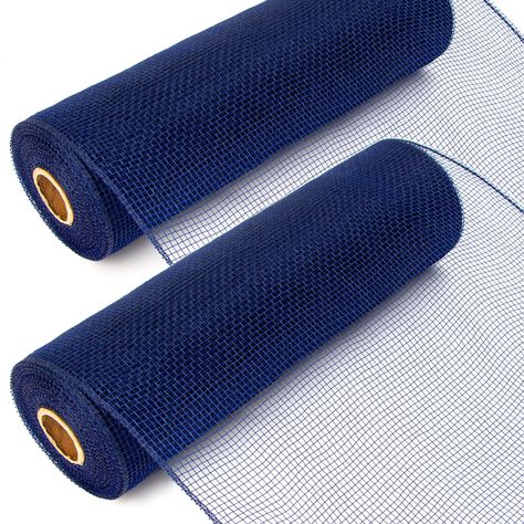 PRICES MAY VARY. 【SIZE】2 Rolls per package,10 inch x 30 feet long (10Yard) Each Roll. 【MATERIAL】Made of Polypropylene,waterproof,flexible, lightweight. 【DESIGN】Classic Navy,Widely used in making wreaths,Suitable for 4th of July,Football, and Christmas theme. 【WIDE RANG OF USE】Perfect for wreaths, swags, Christmas trees, and any creative or decorative venture you can think of. 【RIBBLI】Committed to providing high-quality products and services.Great choice for all art and crafts. Ribbli 2 Rolls 10” Making Wreaths, Crafts Party, Art And Crafts, Wreath Decoration, Mesh Ribbon, Ribbon Crafts, Gold Ribbons, Sewing Trim, Fabric Ribbon