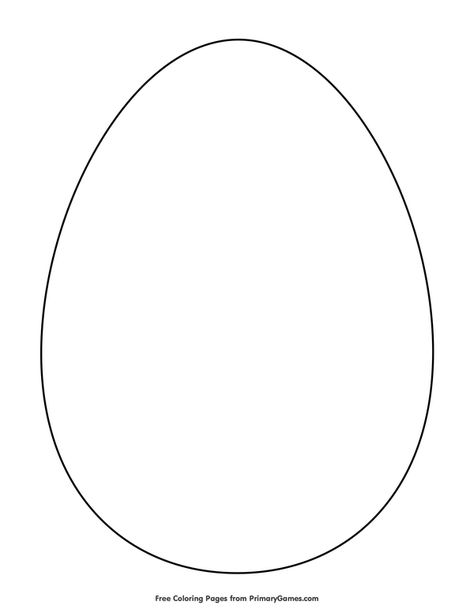 Free printable Easter Coloring Pages eBook for use in your classroom or home from PrimaryGames. Print and color this Simple Egg Outline coloring page. Egg Outline Printable, Easter Egg Outline Free Printable, Easter Egg Print Out, Egg Outline, Easter Egg Drawing Design, Egg Template Free Printable, Easter Bunny Outline, Easter Egg Templates Free Printables, Egg Drawing