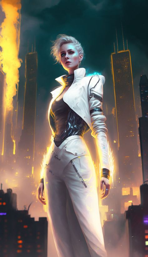 Cyberpunk Reporter, Shadow Runner, Mom Characters, Sci Fi Character Art, Star Fighter, Sci Fi Character Design, Cyberpunk Female, Women Scientists, Superhero Characters