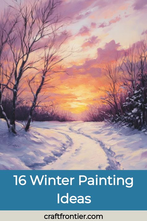 Winter painting ideas give children a fun and creative way to enjoy the season! Using easy acrylic techniques, they can paint cheerful snowmen, cozy cabins, or frosty landscapes. Encourage them to explore blending whites and blues to capture the chilly beauty of winter while adding bright holiday colors to scarves and decorations. These painting activities are not only fun but also help young artists develop their skills while expressing their creativity in a playful, seasonal manner. Winter Paint And Sip Ideas Easy, Winter Sunset Watercolor, Winter Painting Watercolor, Winter Paintings On Canvas Acrylics Easy, Winter Painting Ideas On Canvas, Winter Canvas Painting Ideas Easy, Winter Paintings On Canvas, Easy Winter Paintings For Beginners, Winter Landscape Painting Acrylic Easy