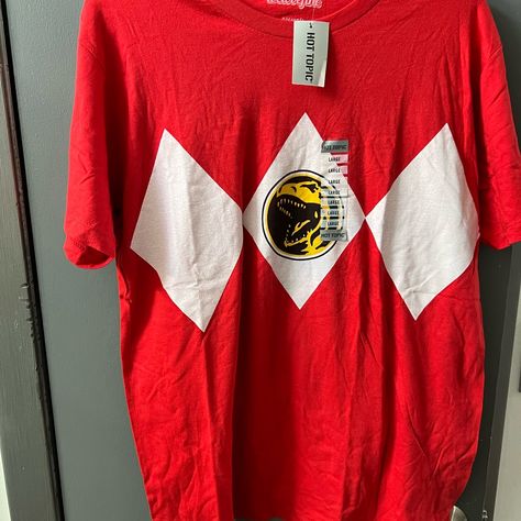 Power Ranger New Tee Shirt , Red, Size Large Power Ranger Red, Power Rangers Shirt, Power Ranger Black, Power Rangers Megazord, New Power Rangers, Red Ranger, Yellow Tees, Black Costume, Power Ranger