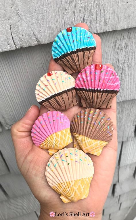 Sea Shell Crafts For Kids, Sanibel Shells, Coastal Ornament, Art Coquillage, Seashell Projects, Shells Diy, Seashell Painting, Shell Crafts Diy, Summer Crafts For Kids