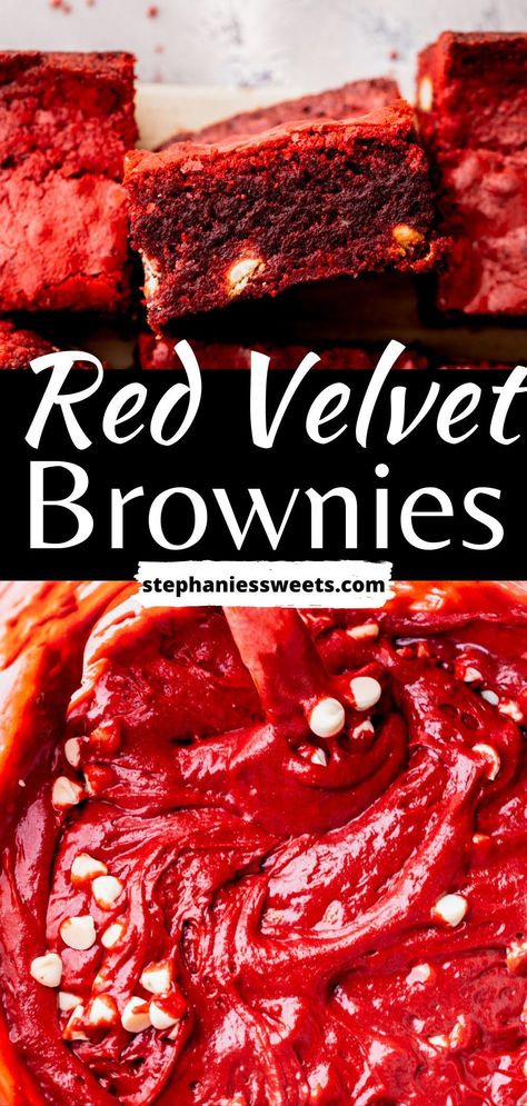 Red Velvet Fudge Brownies, Red Velvet Fudge, Good Desserts To Make, Velvet Recipes, Gourmet Entrees, Cheesecake Bars Easy, Red Velvet Chocolate, Velvet Brownies, Winter Cakes