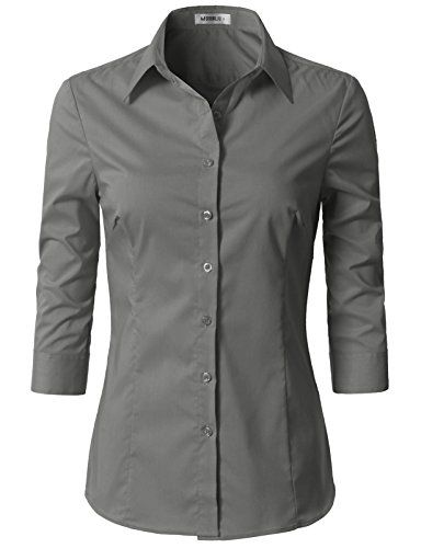 Business Casual Blouse, Button Outfit, Slim Fit Dress, Camisa Social, Slim Fit Dress Shirts, Formal Business, Simple Shirts, Comfy Fashion, Fit Dress