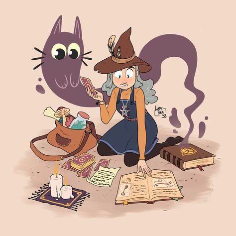 Witch Apprentice Art, Teenage Witch Character Design, Witches Character Design, Young Witch Character Design, Modern Witch Character Design, Cute Witch Character Design, Cute Witch Drawing, Dnd Witch, Witch Poses