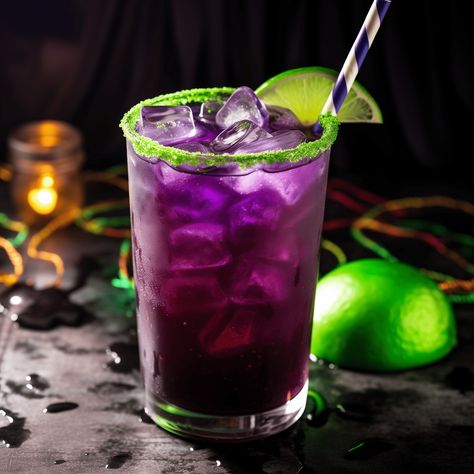 Drunk Witch Cocktail Recipe - The Drunk Witch offers a tantalizingly sweet and fruity flavor profile with a slight tanginess from the citrus. The effervescence of the Sprite adds a refreshing fizz that balances the syrupy grenadine and the potent kick of vodka. Drunk Witch Drink, Purple Drinks Alcohol, Witch Cocktail, Grape Cocktails, Grenadine Cocktail, Layered Drinks, Homemade Soda, Vodka Recipes, Soda Recipe