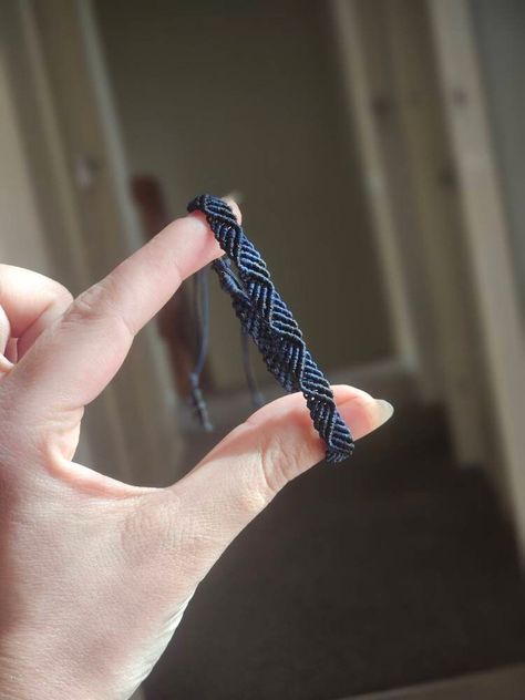 Dark Navy Black Braided Nylon Macrame Friendship Bracelet Bracelet Braiding Patterns, Guy Friendship Bracelet, Masculine Friendship Bracelet, Male Bracelets Diy, Man Friendship Bracelet, Friendship Bracelet With Beads, Black Friendship Bracelet, Braided Friendship Bracelets, Braided Bracelet Diy