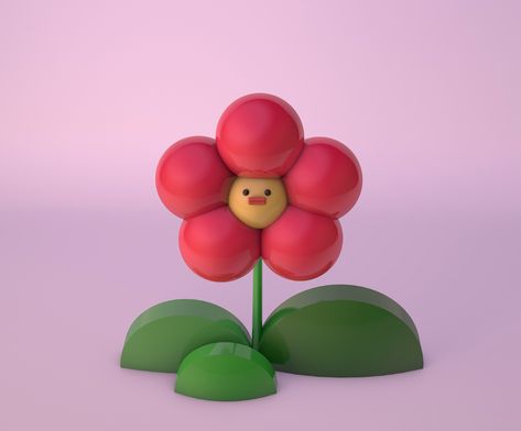 3d Flowers Illustration, Blender 3d Flower, Cute 3d Illustration, Flower Character, Flowers 3d, Iphone Wallpaper Classy, Flower 3d, 3d Figures, 카드 디자인