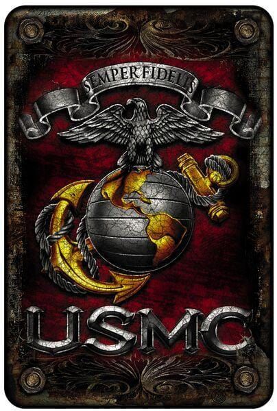 USMC Semper Fi Marine Corps Aluminium Sign Decor -  #Aluminium #corps #decor #Marine #Semper #sign #USMC Usmc Wallpaper, American Eagle Art, Patriotic Wall Art, Patriotic Wall, Summer Tattoo, Retro Tin Signs, Bar Man Cave, Eagle Art, Small Wall Art