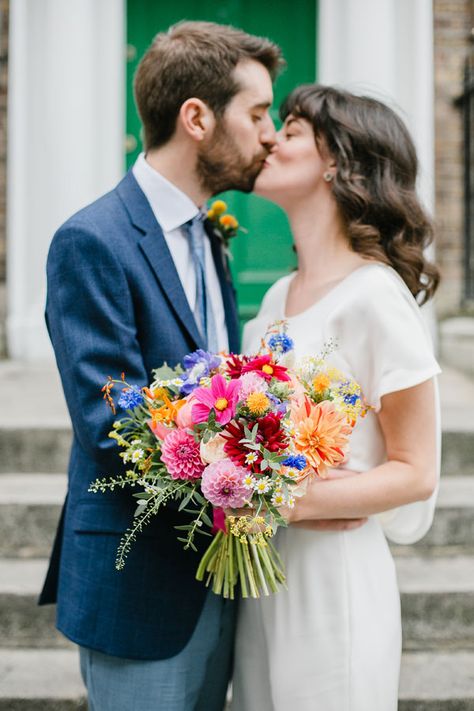 Colourful Flower Bouquet Wedding, Colourful Wedding Flowers Table, Small Bridal Bouquets Colorful, Colourful Wedding Bouquets Brides, Colourful Bride Bouquet, Small Colorful Wedding Bouquet, Colourful Wedding Flowers Bouquets, Wild Flowers Wedding Bouquet, Wedding Bouquet Colourful