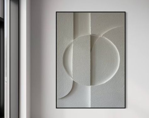 rarigallery - Etsy Serbia Wall Art 3d, Geometric Artwork, Painting Minimalist, Plaster Wall Art, Monochromatic Palette, Cream Walls, Art Abstract Painting, Wall Art Boho, Neutral Color Scheme