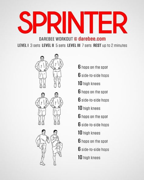 DAREBEE [ Official ] on Instagram: “New Workout Alert  Sprinter Workout by #DAREBEE  PDF download https://darebee.com/workouts/sprinter-workout.html  #fitness…” How To Be A Better Sprinter, Workouts For Running Faster, Workouts To Get Faster At Sprinting, Track And Field Workouts At Home, Run Faster Workout, How To Get Faster At Sprinting, Track And Field Workouts, Track Workouts For Sprinters, Track Sprinter