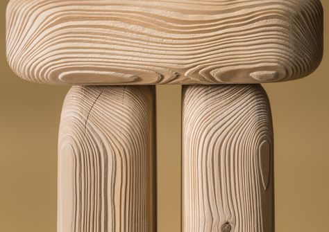 German designer Lisa Ertel use a sandblasting technique on wood furniture to emphasise the ridged patterns created by trees' annual rings of growth. Furniture Texture, Sandblasted Wood, Raw Wood Furniture, Texture Ideas, Wood Decoration, Wooden Pattern, Elegant Furniture, German Design, Milan Design Week