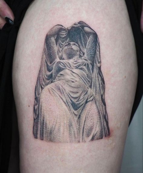 @ ghostnoodlerider on IG #fineline #tattoo #tattooideas Tattoo Ideas Statue, Pointillism Tattoos, Classical Art Tattoo, Art History Tattoo, Aphrodite Tattoo, Pointillism Tattoo, Lady Statue, Tattoo Dotwork, History Tattoos