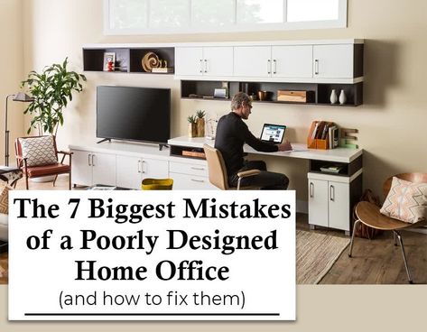 Opening Image Mistakes of a Poorly Designed Home Office | Innovate home org | #HomeOffice #OfficeStorage #OfficeSpace Home Office With Tv, Office Tv Room Combo, Home Office Tv Room Combo, Home Office Gym Combo, Zen Home Office, Small Office Layout, Home Office And Gym, Basement Home Office, Home Office/gym