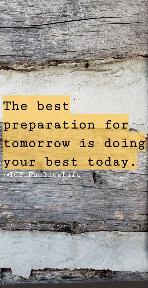 The best preparation for tomorrow is doing your best today. Studera Motivation, Motivational Posts, Personal Quotes, Galaxy Wallpaper, Good Things, Quotes