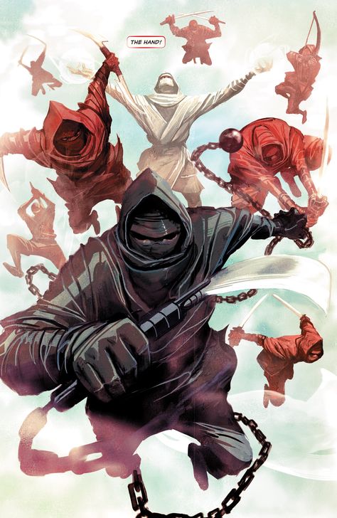 The Hand Marvel The Hand Ninja, Ninja Character Art, Daredevil Villains, The Hand Marvel, Ninjas Art, Chinese Ninja, Ninja Poses, Shinobi Art, Kingpin Daredevil