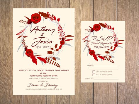 Now selling on #Etsy: Red & Ivory Wreath #WeddingInvitation Set. #weddingstationery #bridetobe #weddingplanning #weddinginspiration #love https://www.etsy.com/listing/545196095/red-ivory-wreath-wedding-invitation-set?utm_campaign=crowdfire&utm_content=crowdfire&utm_medium=social&utm_source=pinterest Green Wedding Decorations, Heart Wedding Invitations, Red Wedding Theme, Wreath Wedding Invitations, Invitation Belly Band, Wreath Wedding, Belly Band Invitation, Invitation Ideas, Belly Band