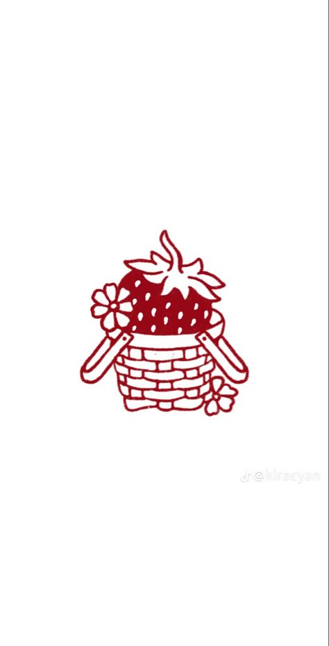 Strawberry Tattoos, Adpi Merch, Cherry Drawing, Locket Tattoos, Strawberry Tattoo, Tatoo Inspiration, Harry Styles Tattoos, Basket Drawing, Widget Ideas