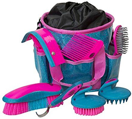 Amazon.com : Weaver Leather Grooming Kit, Black/Beige : Horse Hoof Care : Sports & Outdoors Horse Grooming Kit, Horse Brushes, Vinyl Bag, Horse Grooming, Grooming Kit, Sparkle, Glitter, Vinyl, Pink