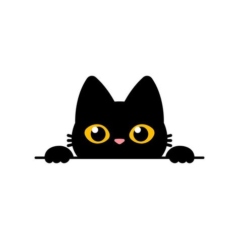 Cute Peeking Black Cat Vector Illustration Black Cat Vector, Cute Cat Vector, Cat Vector Art, Black Cat Cartoon, Black Cat Png, Cat Vector Illustration, Cartoon Black Cat, Black Cat Illustration, Cat Peeking