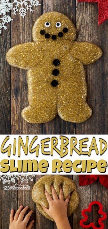 Gingerbread Experiment For Kids, Gingerbread Slime Recipe, Gingerbread Stem Activities, Gingerbread Bash, Gingerbread Slime, Gingerbread Man Preschool, Christmas Science Experiments, Gingerbread Man Crafts, Gingerbread Man Activities