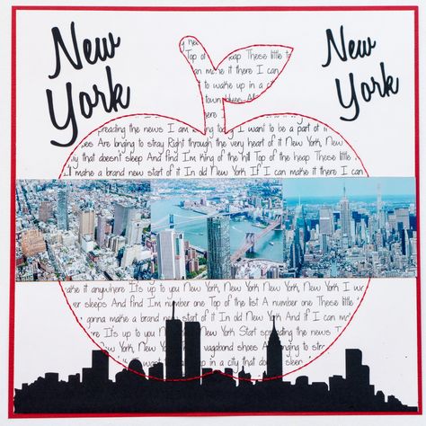 The big apple - Scrapbook.com New York Scrapbook, New York Scrapbooking, Baseball Scrapbook, Travel Scrapbook Pages, Diy Travel Journal, Vacation Scrapbook, Scrapbook Titles, Book Room, The Big Apple