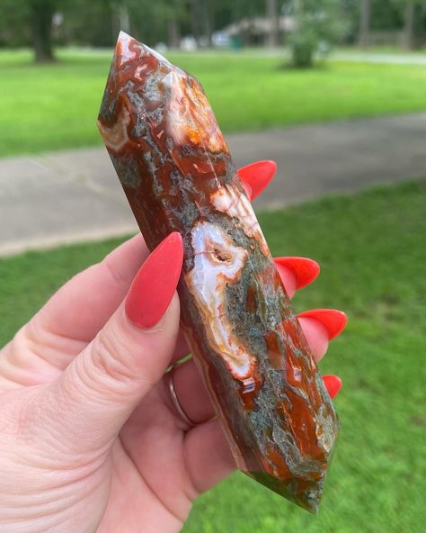 Red Moss Agate DT with ✨DRUZY✨ https://www.etsy.com/shop/OtherRealmCrystals #crystals #crystal #crystalhealing #crystalshop #crystallove #crystalenergy #crystalcollection #crystaladdict #crystalvibes #crystalwitch #crystalporn #moss #mossagate #mossagates #mossagatedt #mossagatedtpoint #redmossagate #redmossagate #redmossagategemstone #redmossagatetower #redmossagatestones #druzycrystals #druzy #druzyagate #druzycrystal #druzystone #agate #carnelian #carnelianagate #etsy #etsycrystals Red Moss Agate, Crystal Vibes, Druzy Crystal, Druzy Agate, Energy Crystals, Crystal Shop, Crystal Collection, Moss Agate, Druzy