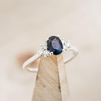 Oval Sapphire Engagement Ring, Handcrafted Engagement Ring, Staghead Designs, White Gold Engagement Ring, Ring With Diamond, Ceramic Rings, Sapphire Engagement Ring, Detailed Ring, Alternative Engagement Rings