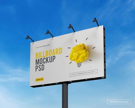 Mockup of rectangular billboard | Premium Psd #Freepik #psd #mockup #marketing #3d #billboard Simple Billboard Design, Bilbord Design, Billboard Layout, Billboard Design Inspiration, Billboard Design Ideas, Billboard Ideas, 3d Billboard, Minimal Stationery, Bill Board