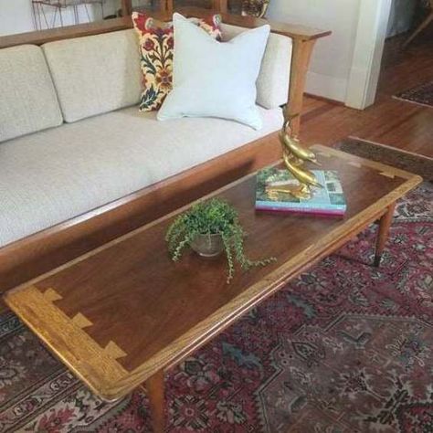 Mid Century Modern Lane Acclaim Coffee Table, Vintage Danish Modern Surfboard Table, Walnut Dovetail Mcm Coffee Table, Lane Coffee Table, Mod Aesthetic, Surfboard Table, Dovetail Furniture, Danish Mid Century Modern, Mid Century Coffee Table, Lane Furniture, Furniture Design Living Room