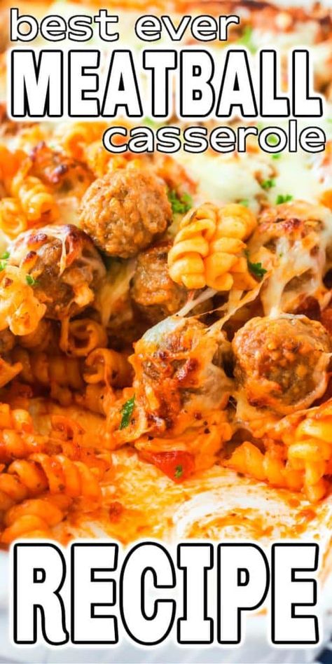 Meatball Casserole Recipe Easy Dinners, Meat Ball Casserole Recipes, Easy Dinner Recipes With Frozen Meatballs, Italian Meatball Casserole Recipes, Easy Casseroles Meatball, Ravioli And Meatball Casserole, Meatball Pasta Casserole, Meatball Pasta Recipes, Meat Casseroles