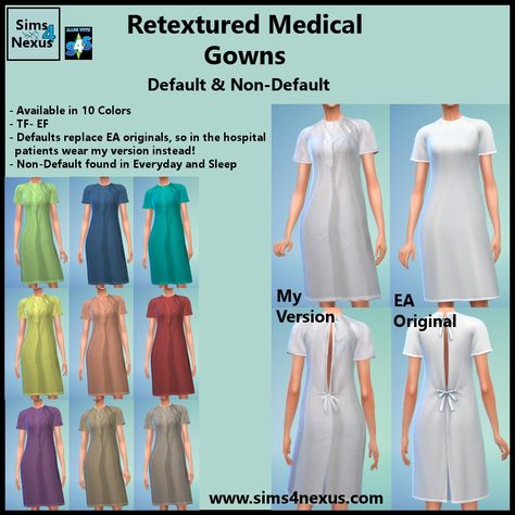 medgownpromo1 Sims 4 Mental Hospital Cc, Sims 4 Cc Hospital Clothes, Sims 4 Hospital Gown, Sims4 Hospital, Sims 4 Medical Cc, Sims 4 Hospital Cc, Ts4cc Clothing, Patient Gown, Ladies Sweaters